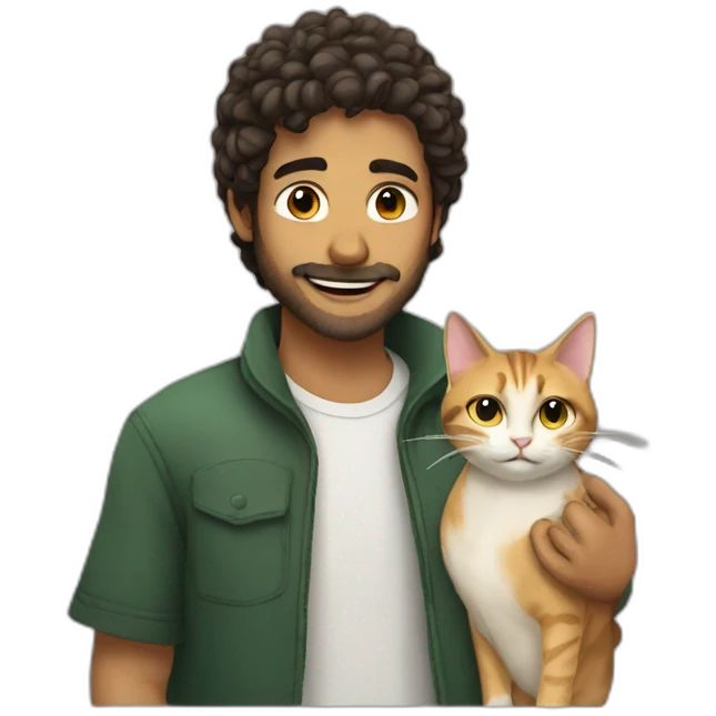 Noam with a cat emoji