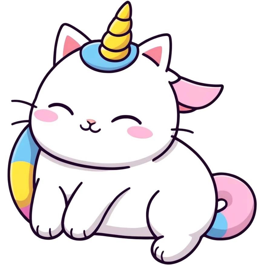 Cat sleeping - sleeping unicorn  emoji