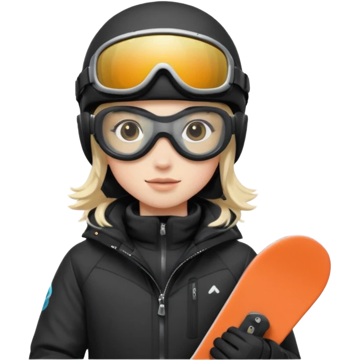 snow board, negative character emoji