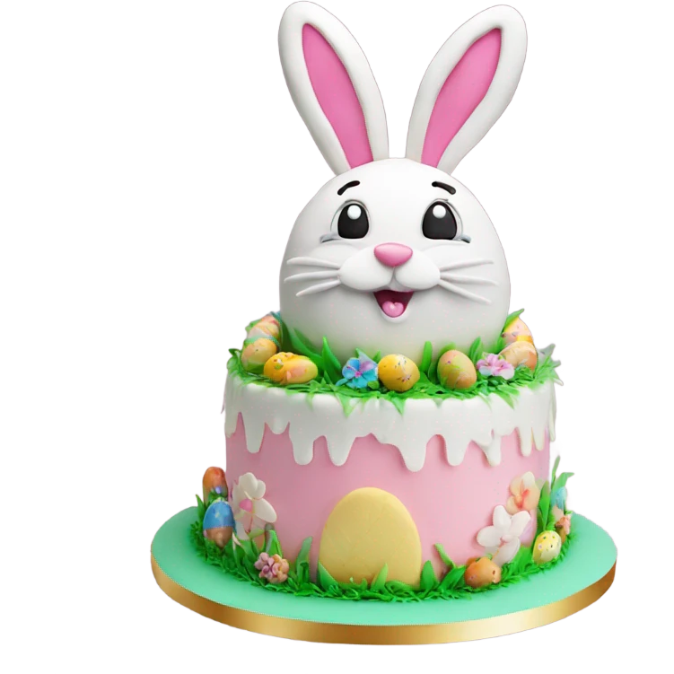 beautifully decorated 2 tier Easter bunny cake emoji