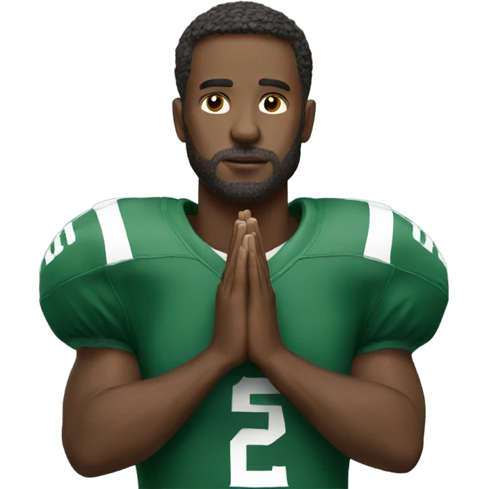 Praying to football emoji