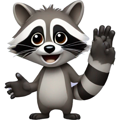 a raccoon with hands emoji