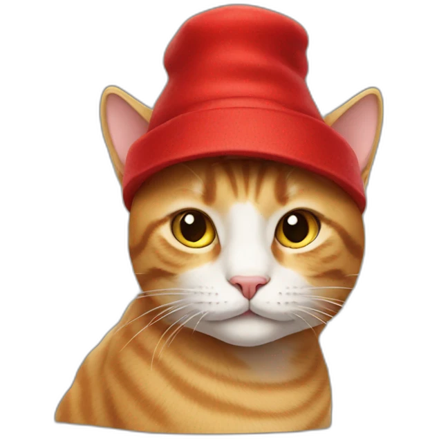 cat with a red hat emoji
