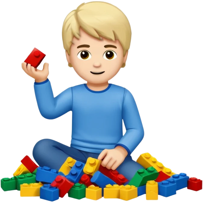 boy playing with legos full body emoji