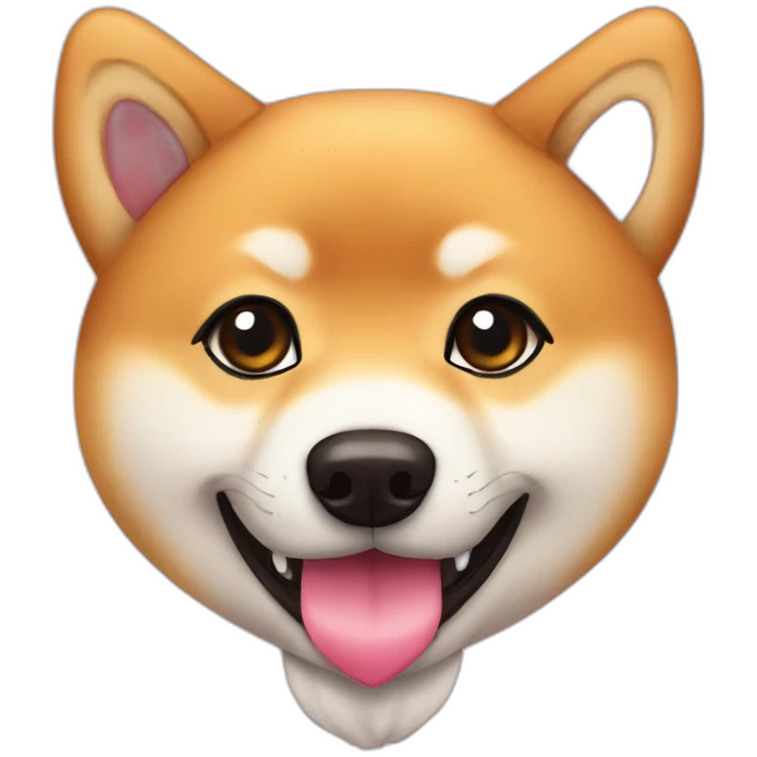 shiba iny with hearts emoji