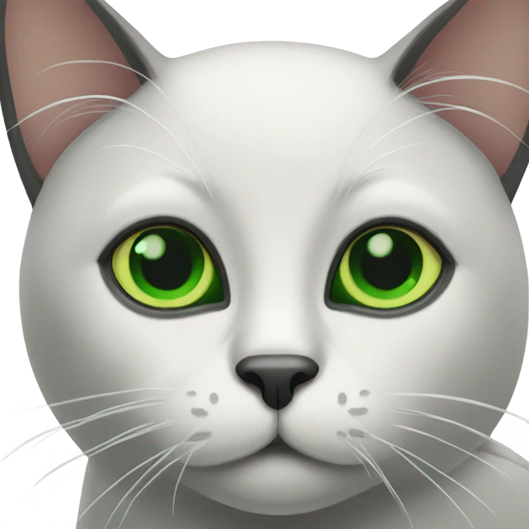 Black cat with big green eyes emoji