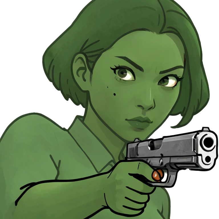 asian woman shooting gun emoji