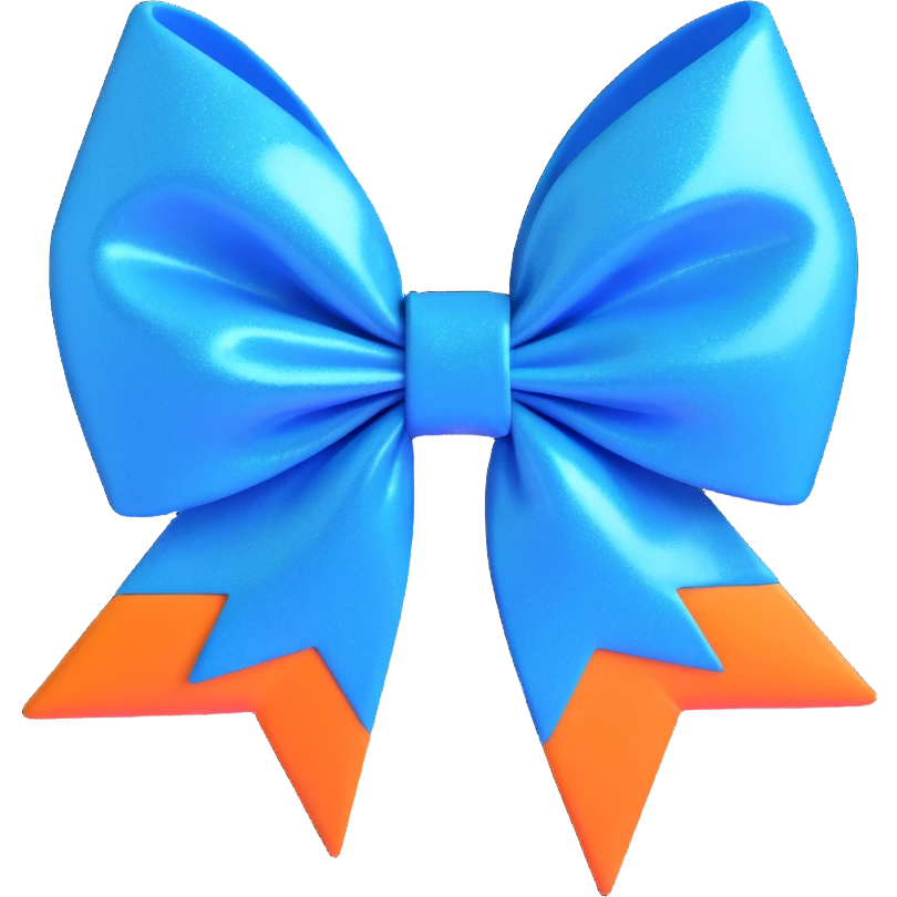 Blue sparkly bow emoji