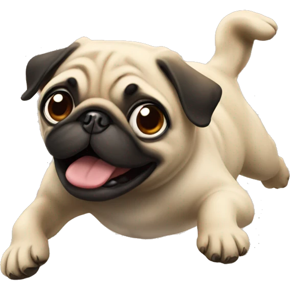 Pug flying emoji