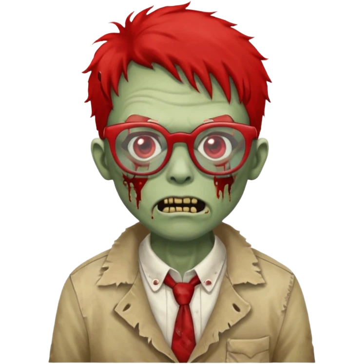zombie with big red glasses emoji