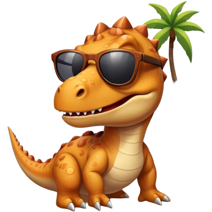 Dino with beach emoji