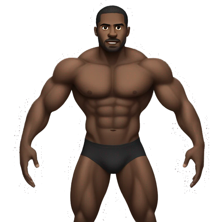 black man muscular emoji