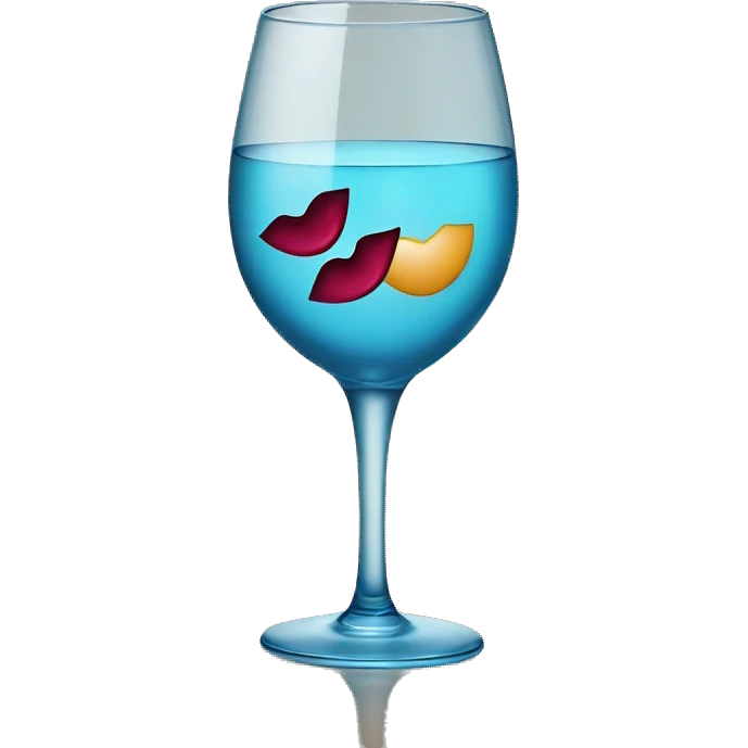 Wineglass with kiss on it emoji