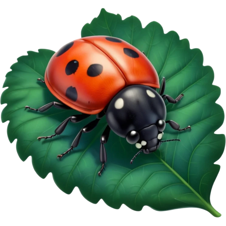  cute BLUE lady bug on leaf emoji