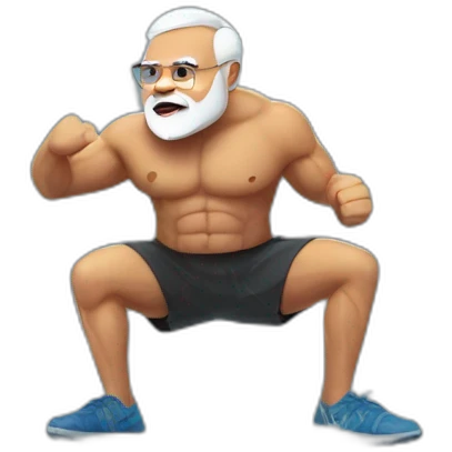 Narendra modi working out in rain emoji