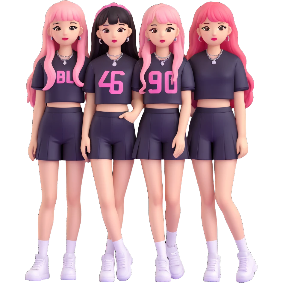 Blackpink K-pop girl group four members vibrant and fun emoji