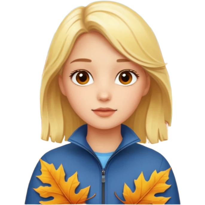 blonde girl in nature autumn emoji