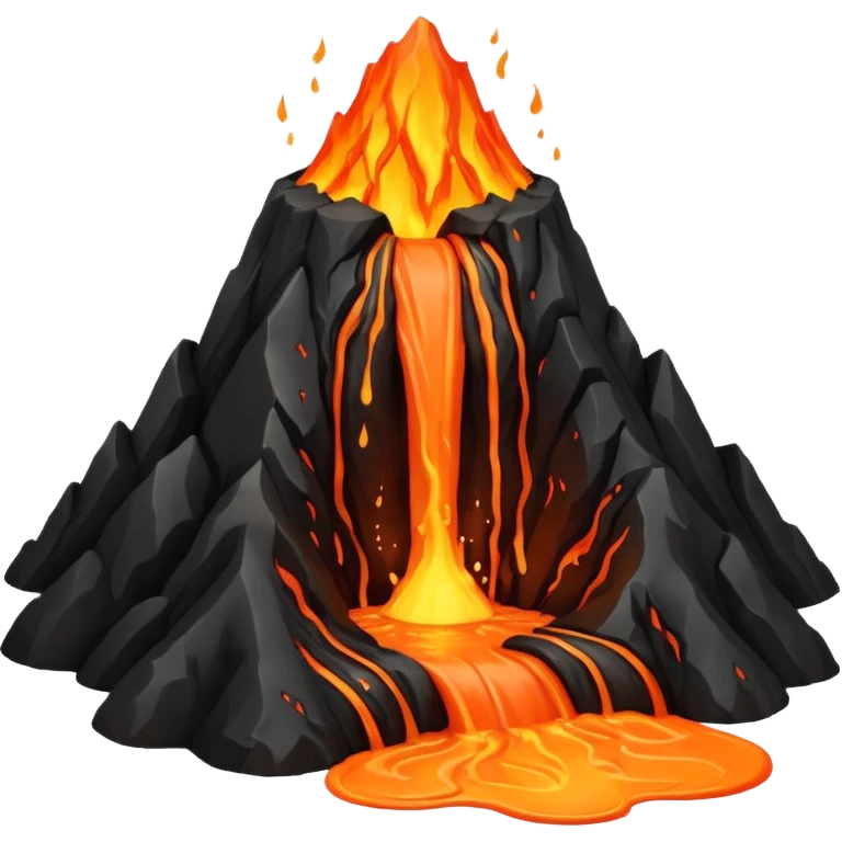 volcano with lava flow emoji