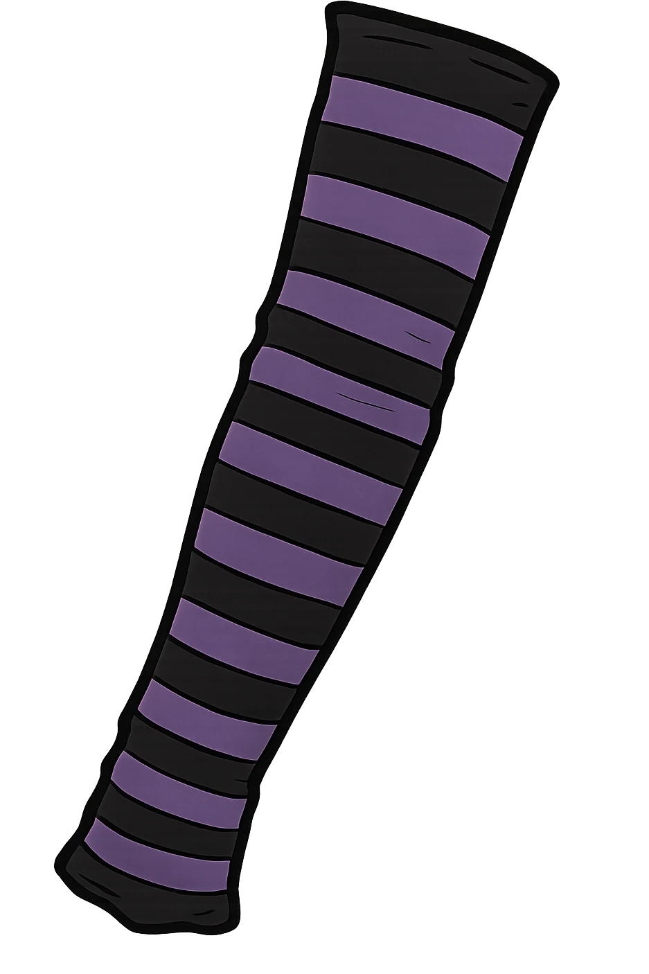 emo object, striped arm warmer, black and purple emoji