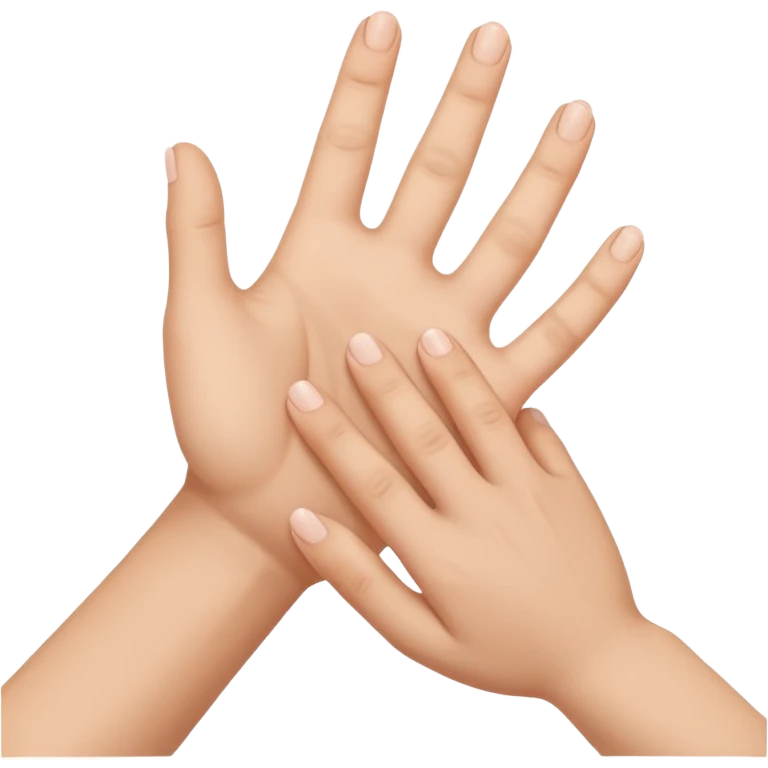 big hand holding a small hand emoji