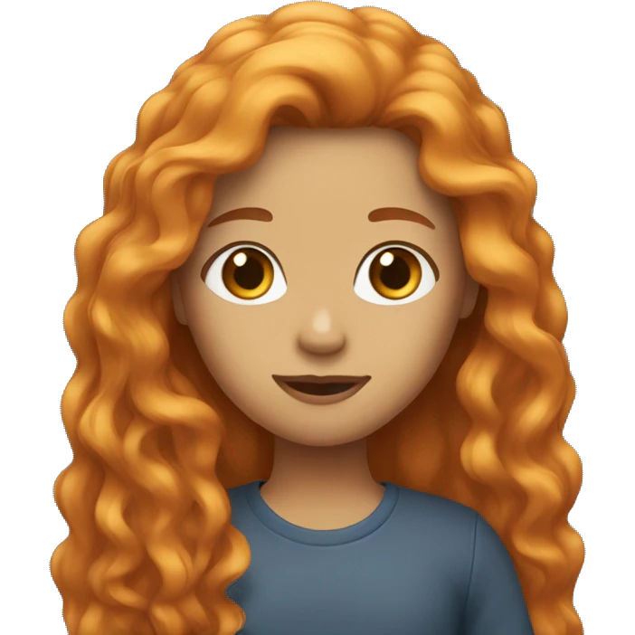 girl with ginger longhair  emoji
