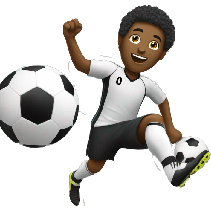 Soccer player scoring a goal emoji