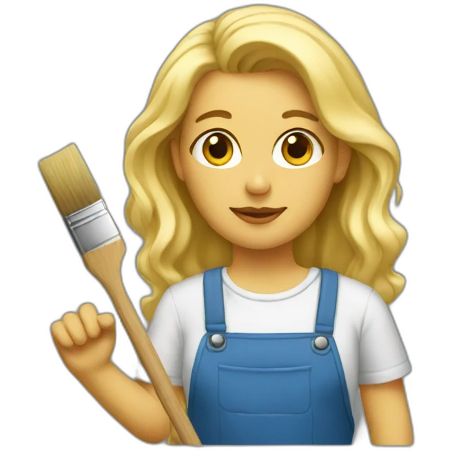 Blonde artist painter emoji