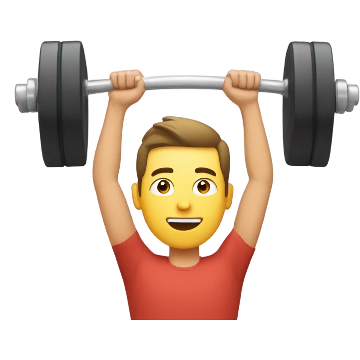guy training with dumbells behind his head emoji