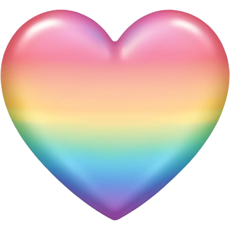 pastel heart with a soft rainbow gradient emoji