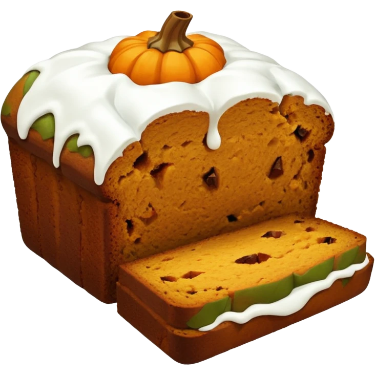 Pumpkin bread with white icing  emoji