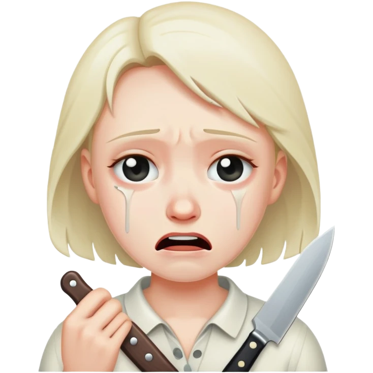 crying with knifw emoji