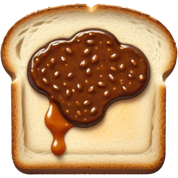 slice of bread with with a squeeze of vegemite sauce on top emoji