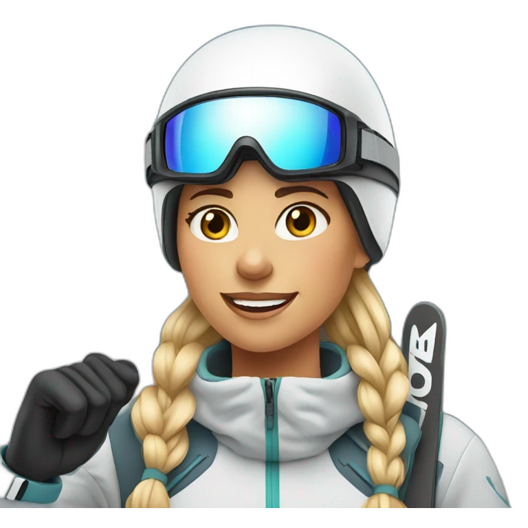 free style female skier on the alps emoji