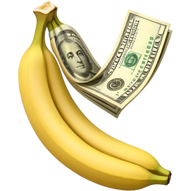 Peeled Banana with dollars inside emoji