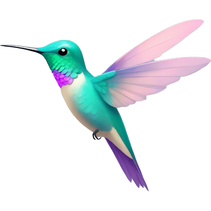a pastel colored hummingbird emoji