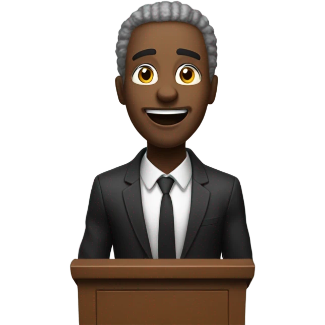 Black preacher going crazy in worship at the United States of America presidential podium emoji