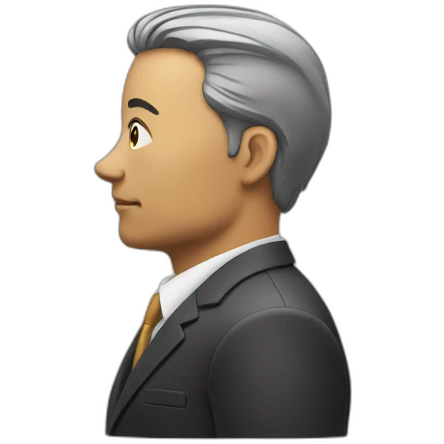man in suit looking to the right (side view) emoji