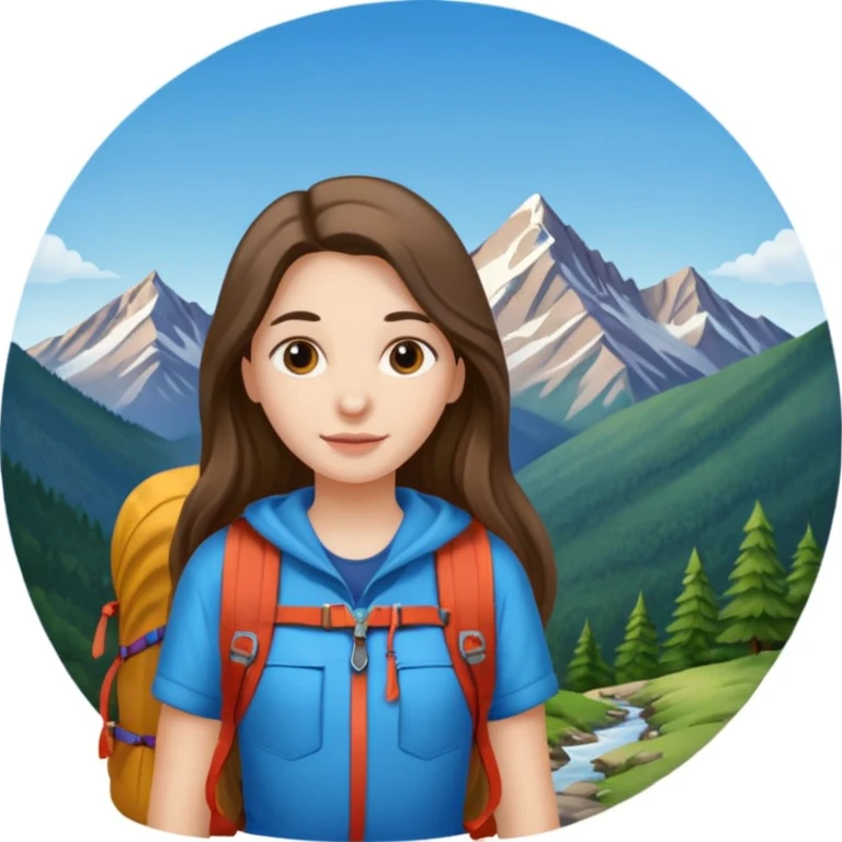 girl back packing mountains background  emoji