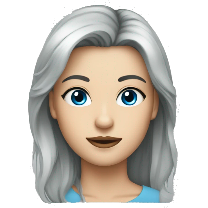 Frau mit blauen Augen und schwarzen Haaren emoji