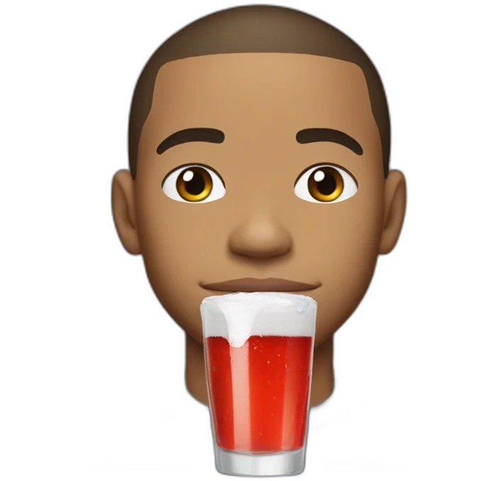 Kylian Mbappe drink a yop emoji
