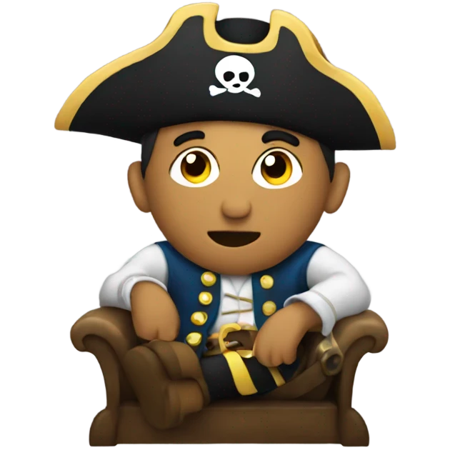 Pirate watching tv emoji