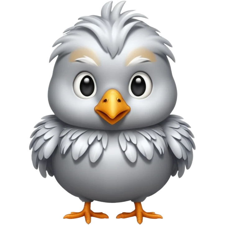 silver little chicken emoji