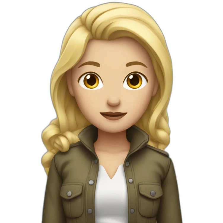 Blonde girl with jacket tied around her waist emoji