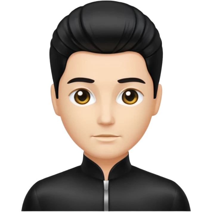 Slicked back hair wig emoji