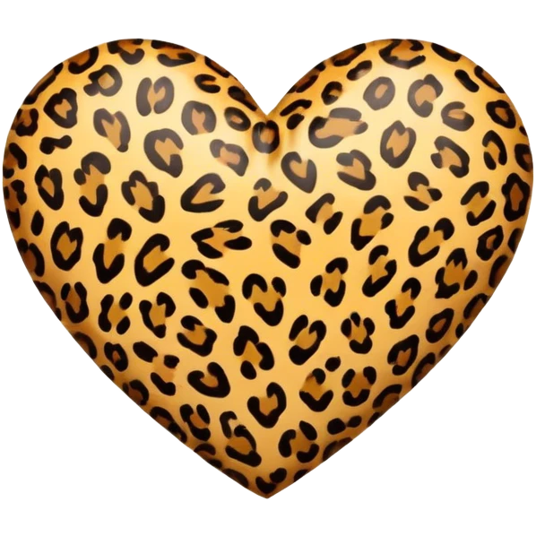 leopard print heart emoji