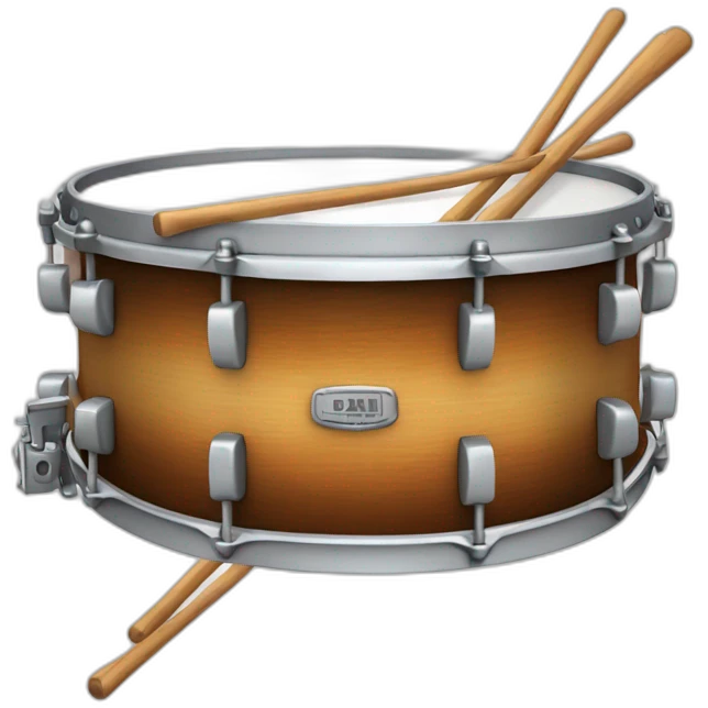 snare drum, realistic, with sticks emoji