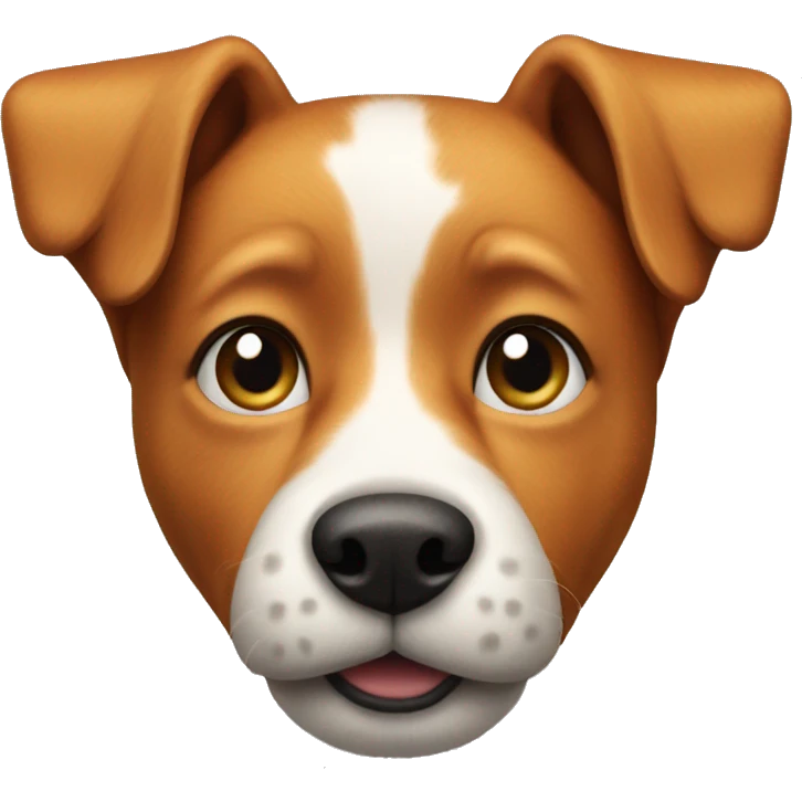 Ginger dog with upright ears and black muzzle emoji