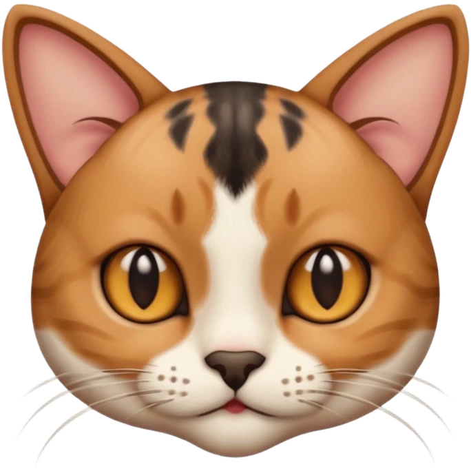 a cat, the left ear is brown, and the right ear is black emoji