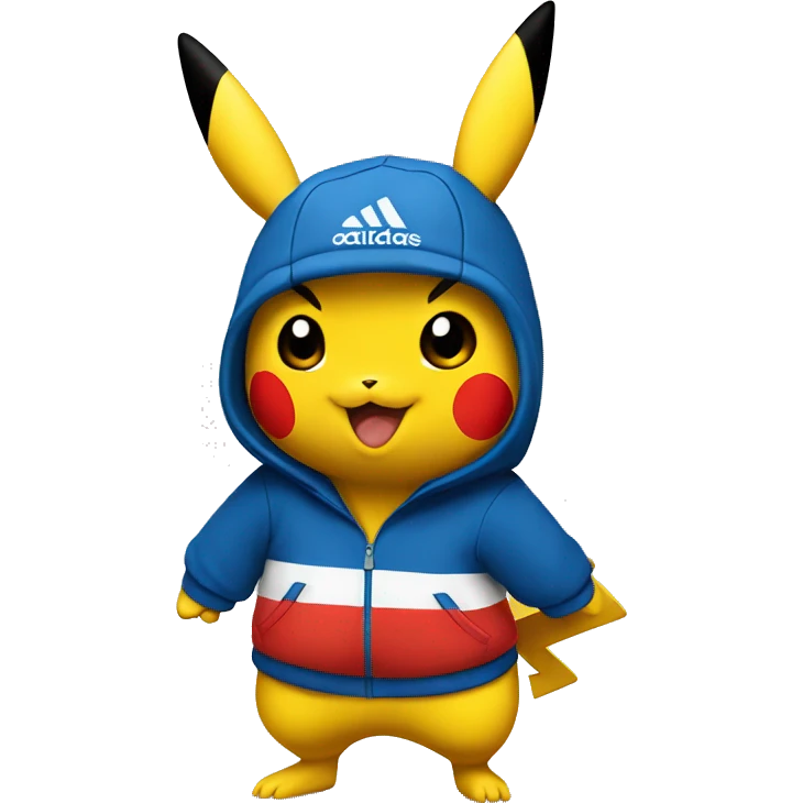 Pikachu wearing adidas track suit  emoji