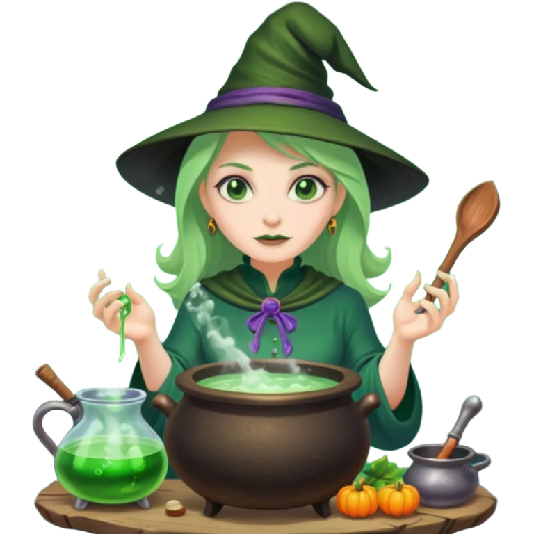 green witch cooking potion emoji